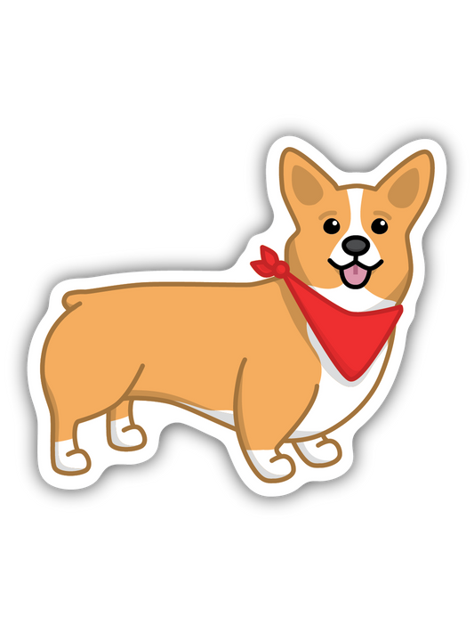 Corgi With Bandana Sticker