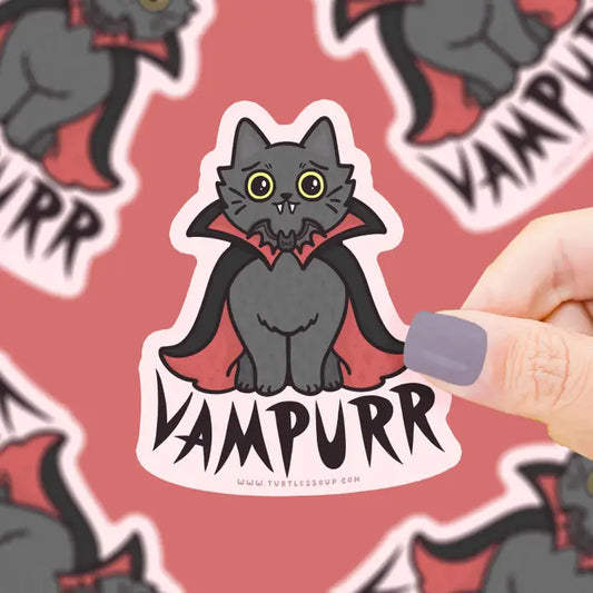 Vampurr Kitty Halloween Vinyl Sticker