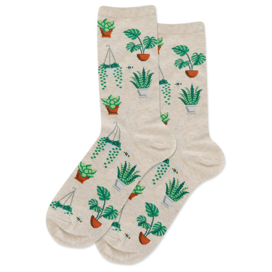 HOTSOX Women's Potted Plants Crew Socks