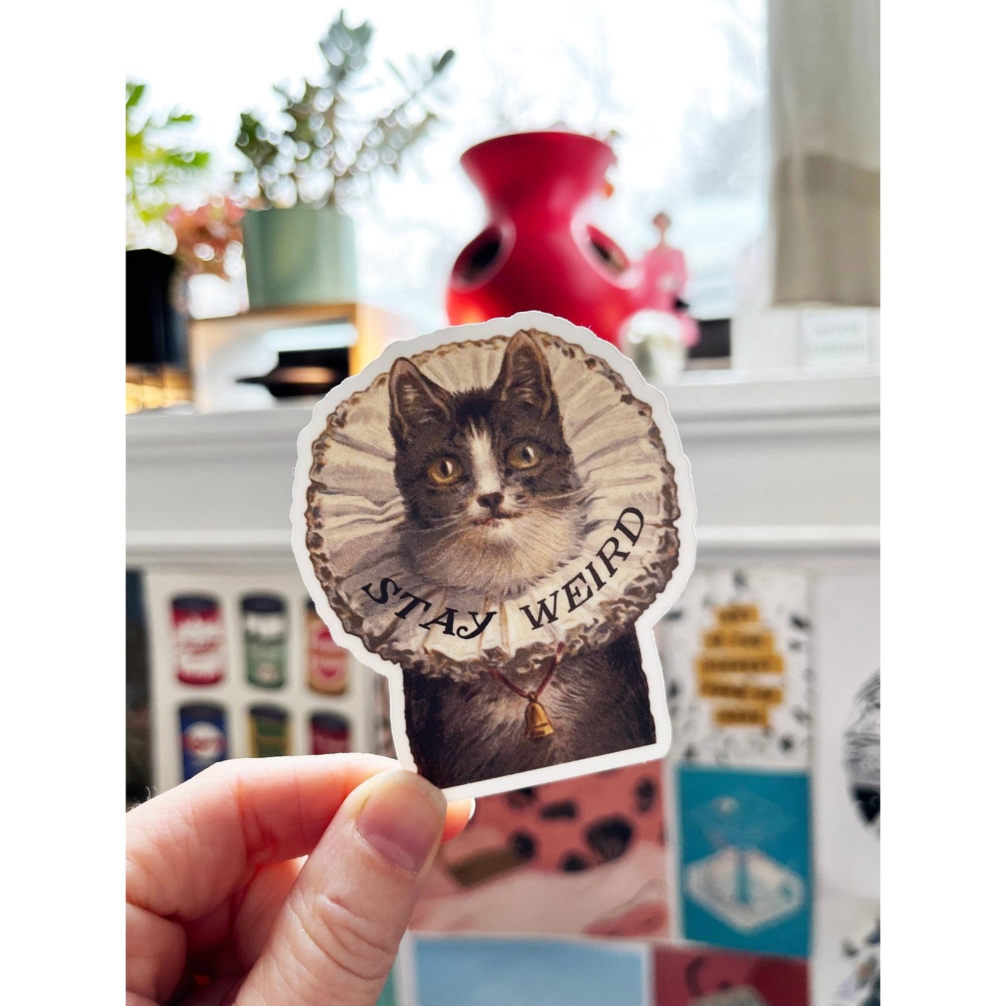 Stay Weird Kitty Sticker - Funny Cat Stickers