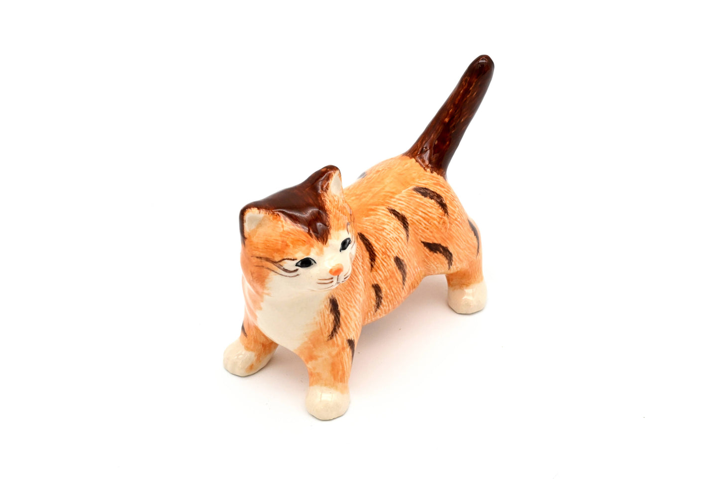 Decorative Miniature Ceramic Tiny Orange Tabby Cat