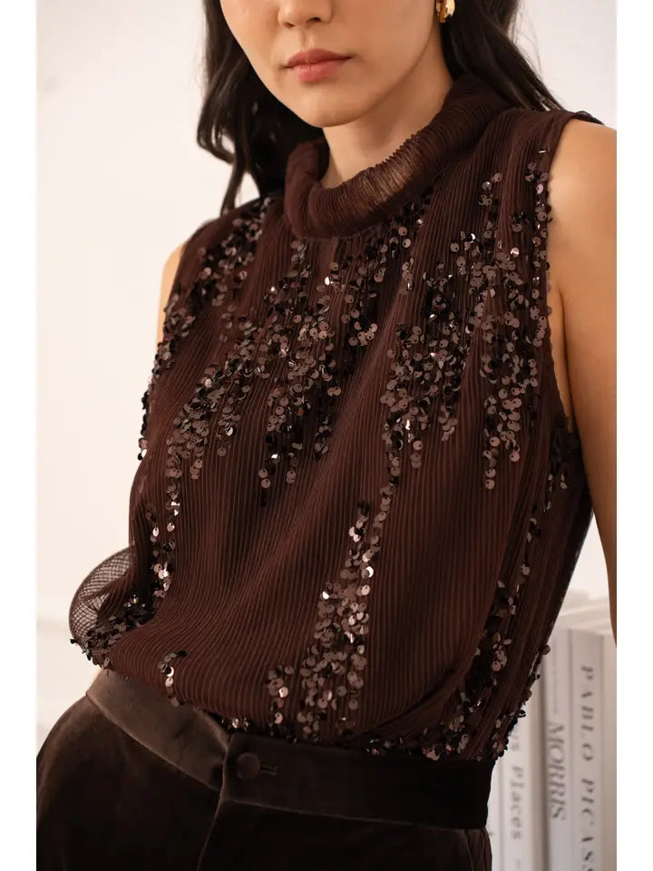 Sequin Sleeveless Shirt