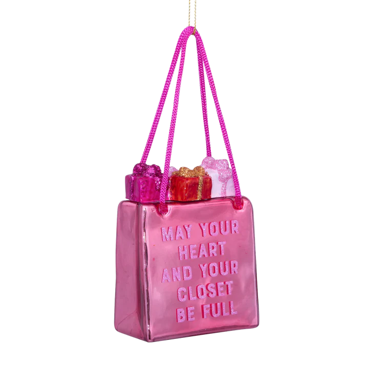 Ornament Glass Orange Pink Shopping Bag