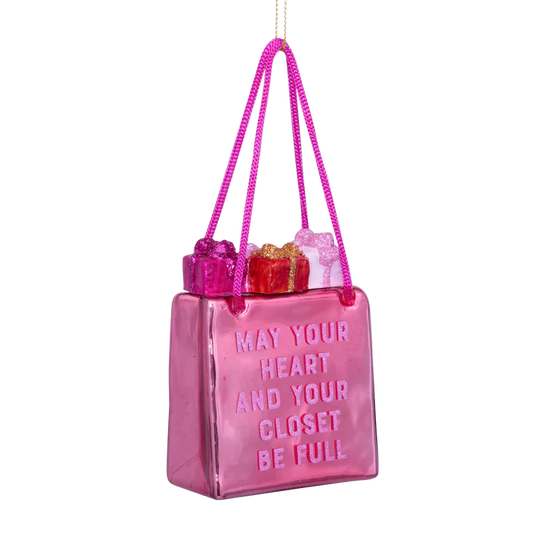 Ornament Glass Orange Pink Shopping Bag