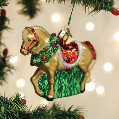 Horse With Wreath Ornament