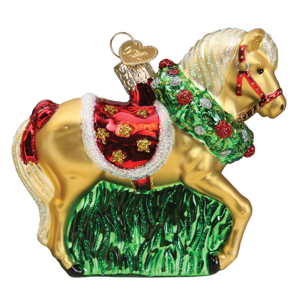 Horse With Wreath Ornament