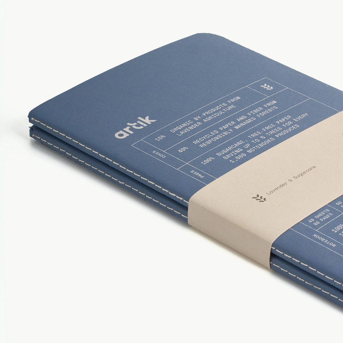 Artik Pack of 2 Singer Sewn Notebooks | Plain | Lavender