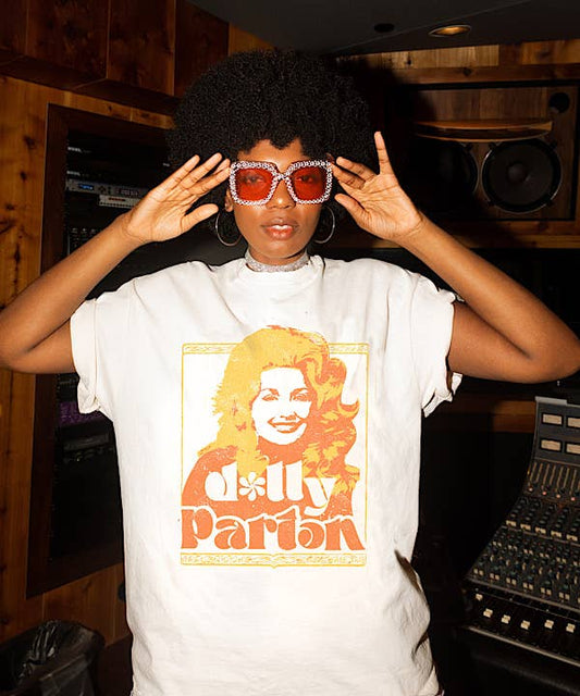 Dolly Parton Golden Off White Thrifted Licensed Graphic Tee