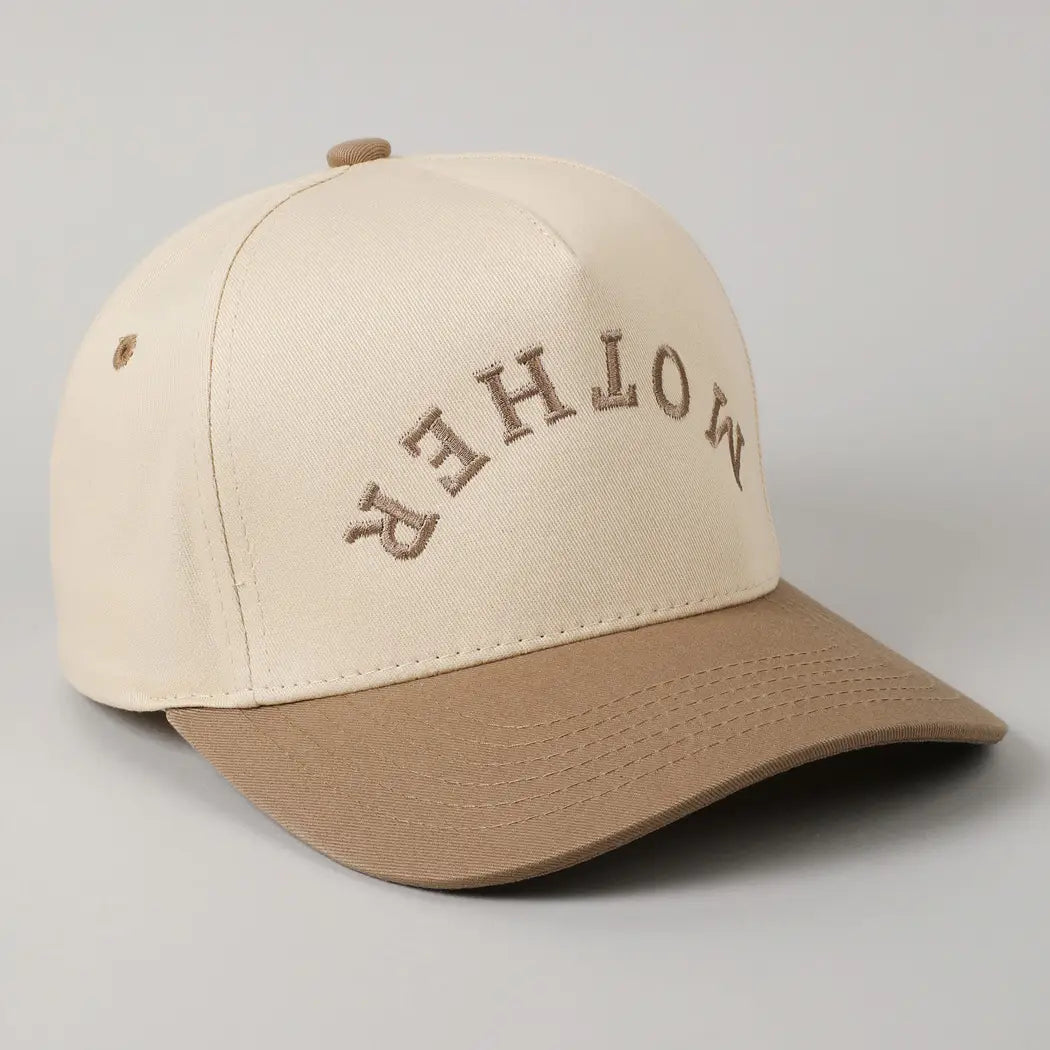 Mother Upside Down Lettering Embroidery Cap