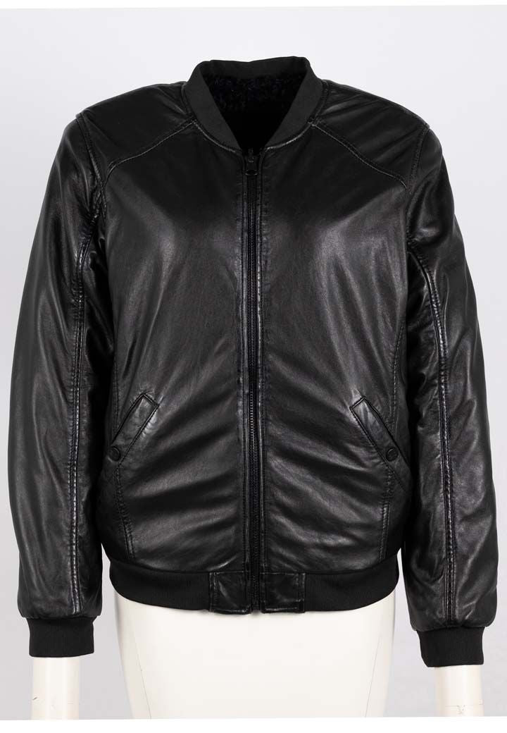 Dilay OS Leather Jacket, Black - Reversible