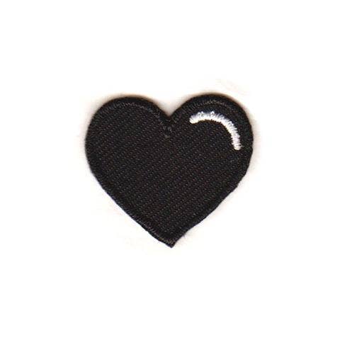 Black Heart Embroidered Sticker Patch