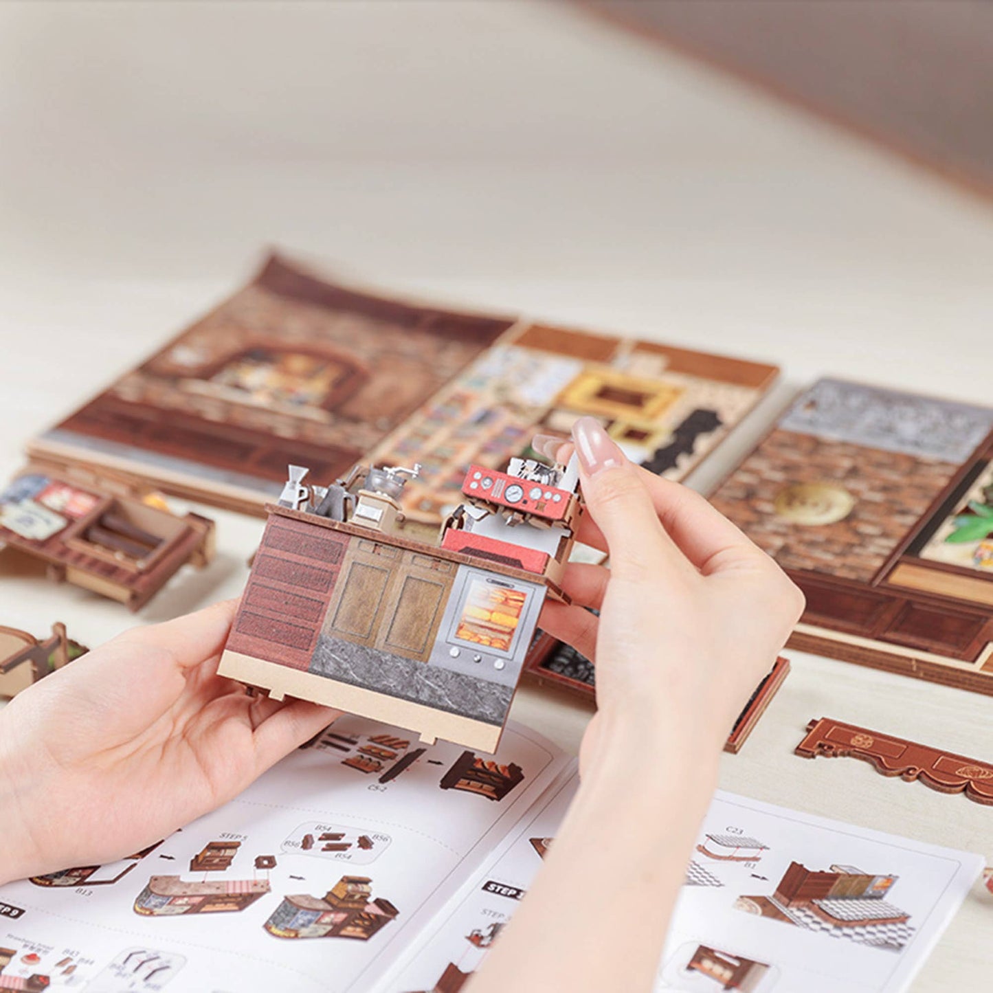 DIY Book Nook Kit: Corner Coffee Shop