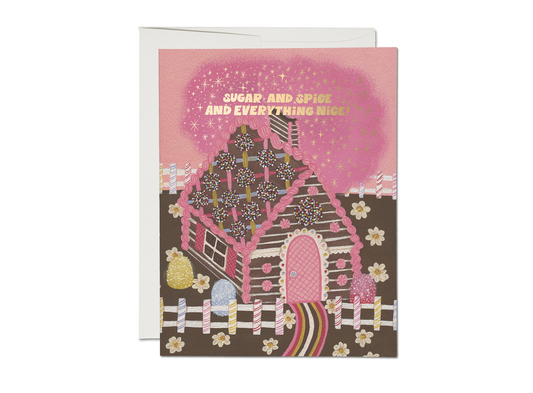 Gingerbread House holiday greeting card: Singles