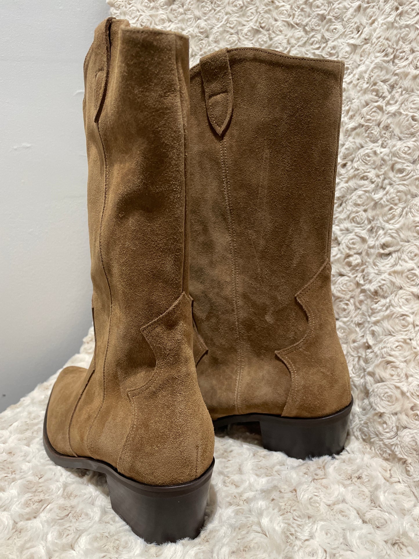 Suede Mid-Calf Boots