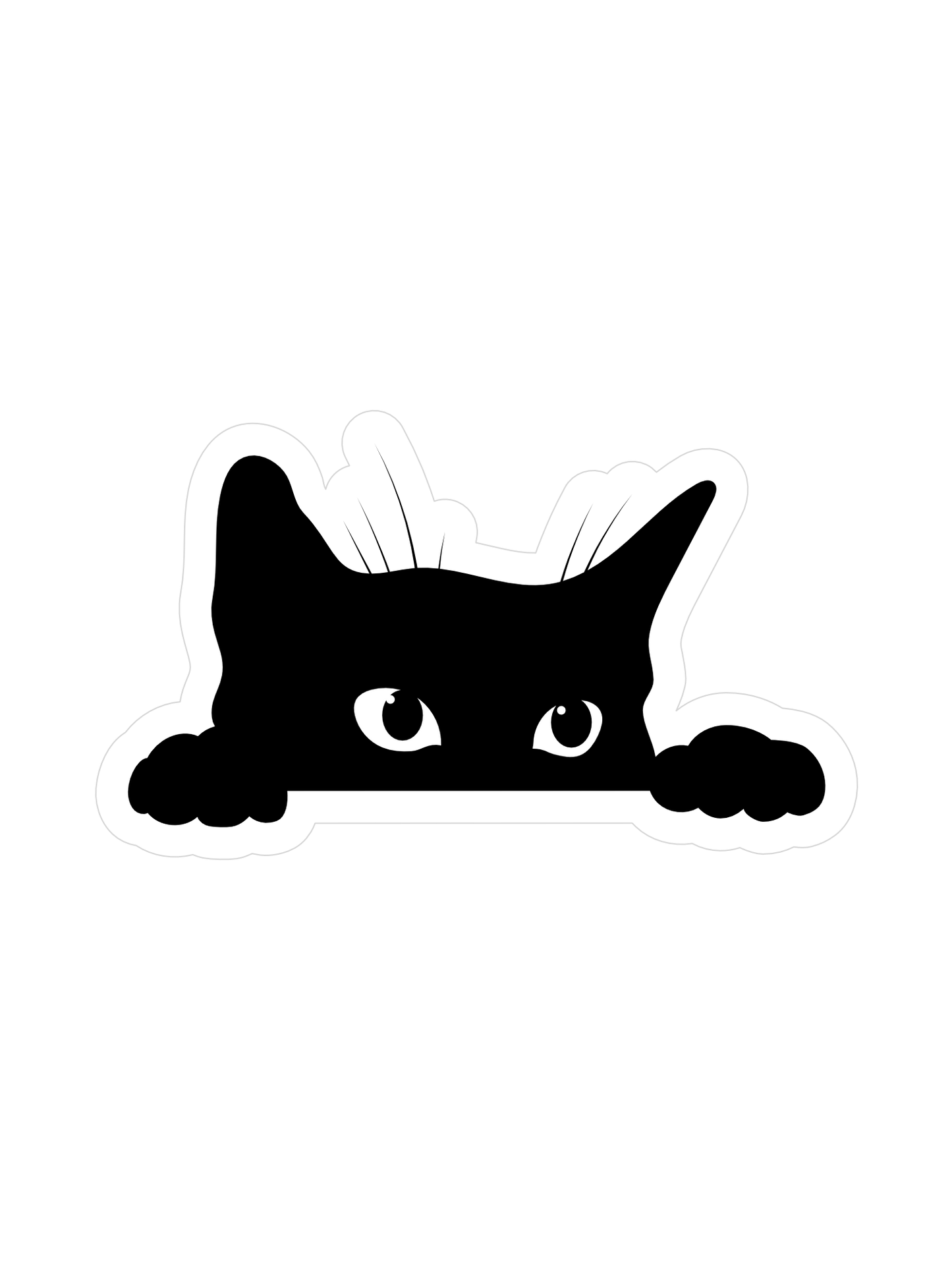 Sneaky Kitty Clear High Quality Vinyl Sticker