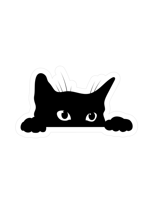 Sneaky Kitty Clear High Quality Vinyl Sticker