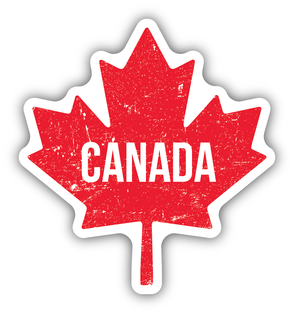 Red Canada Leaf Sticker