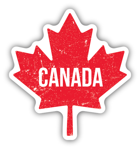 Red Canada Leaf Sticker