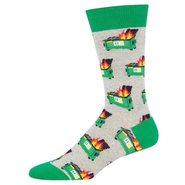 Dumpster Fire Gray Heather Socks