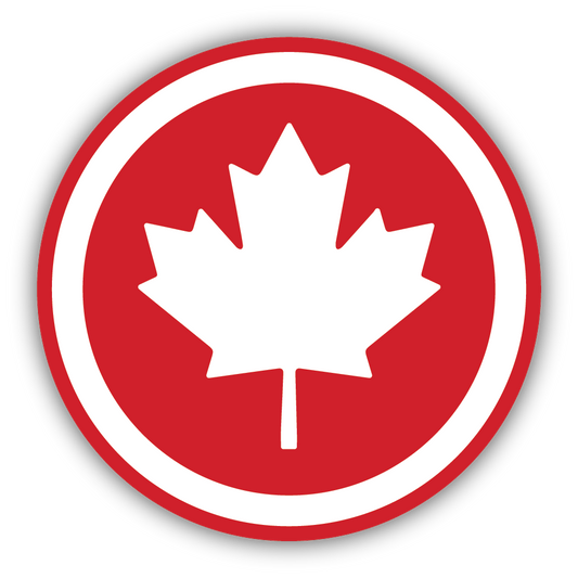 Canada Leaf Circle Sticker