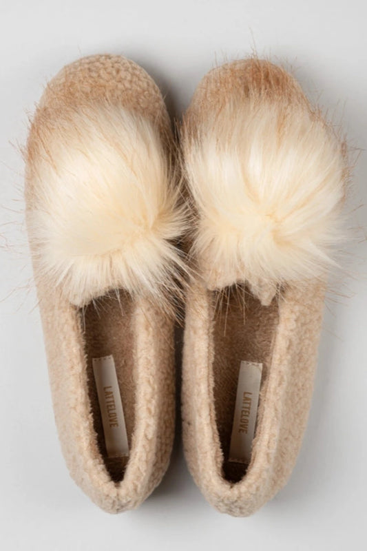 Sherpa Pom Pom Loafers