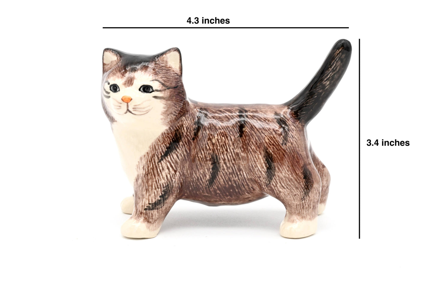 Decorative Miniature Ceramic Tiny Tabby Cat