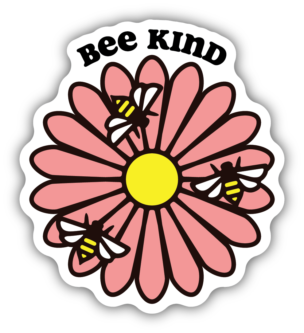 Bee Kind Flower Sticker