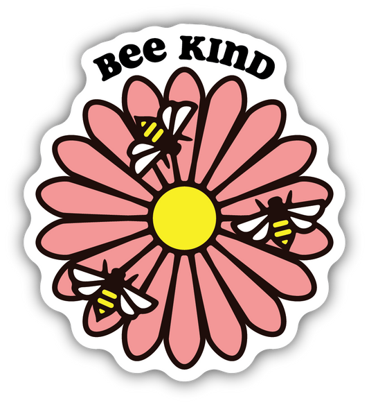 Bee Kind Flower Sticker