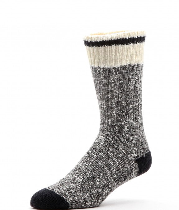 Duray Marbled Wool Sock - Black