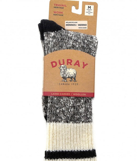 Duray Marbled Wool Sock - Black