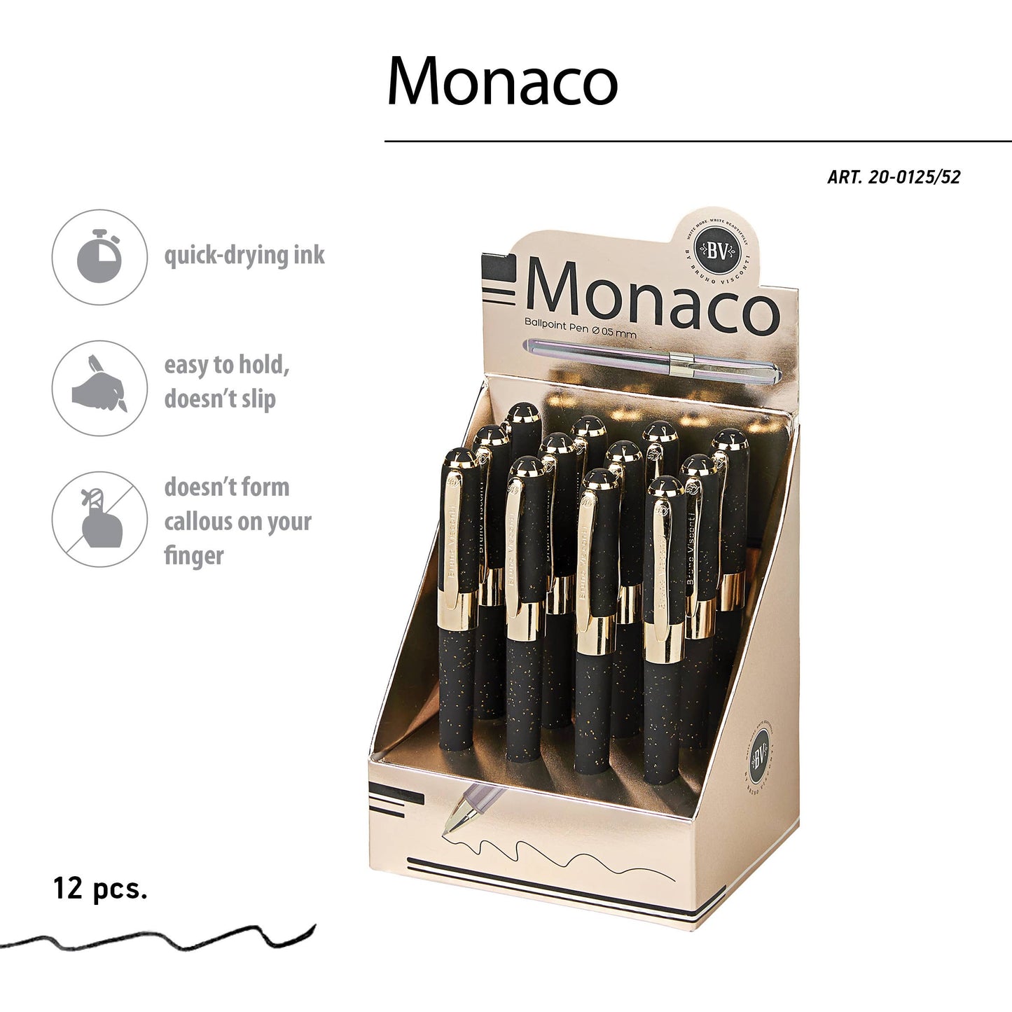Monaco -Black with Gold Glitter