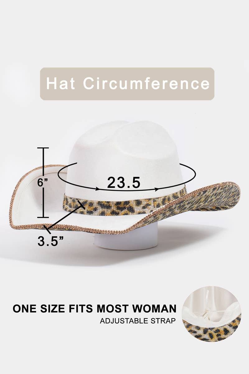 Pave Leopard Print Rhinestone Western Cowboy Hat