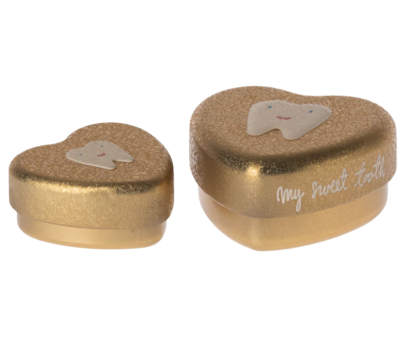 Tooth box, 2 pcs set - Gold