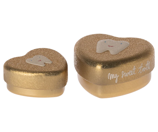 Tooth box, 2 pcs set - Gold