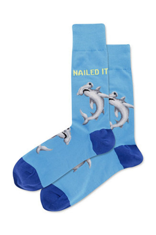 HOTSOX Men's "Nailed it" Shark Crew Socks