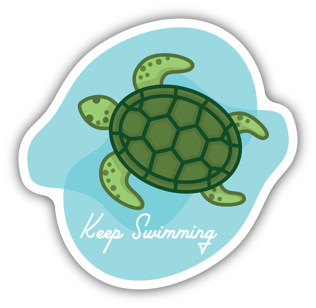 Keep Swimming Turtle Sticker