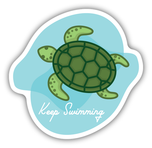 Keep Swimming Turtle Sticker