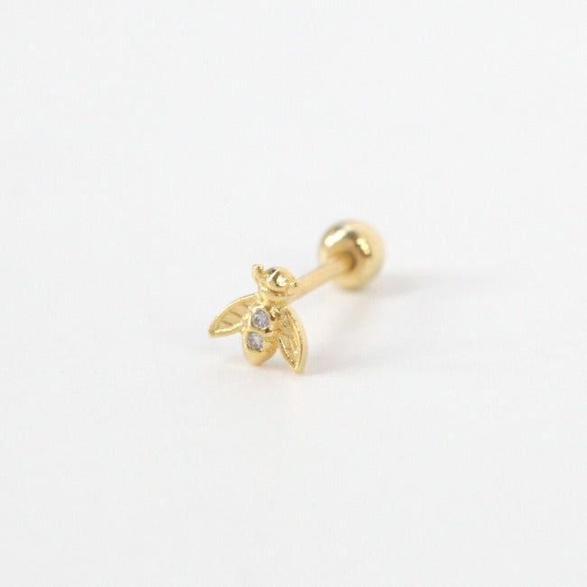 Tiny Crystal Bee Screw Back Earring