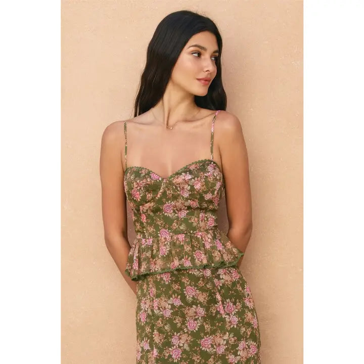 Floral Ruffled Layered Dress