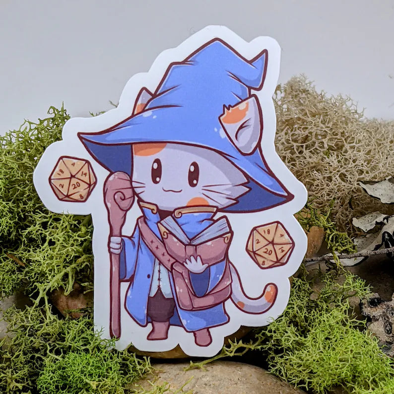 Cat Wizard Class Sticker - 3"