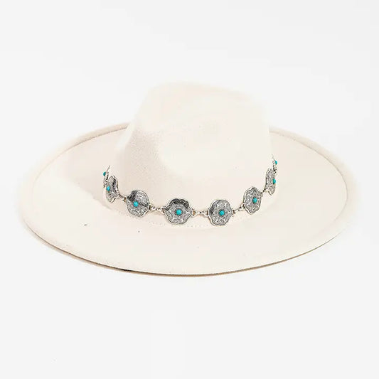 Chain Strap Fedora Hat