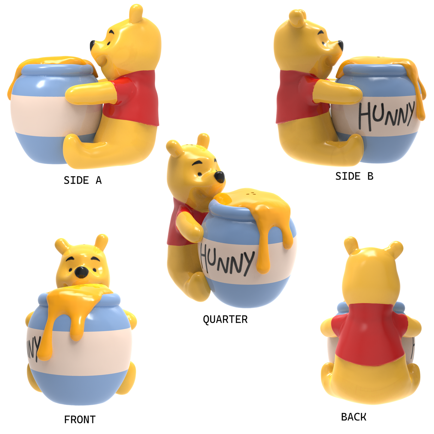 Winnie The Pooh 3D Ceramic Salt and Pepper Shaker