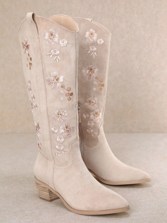 INLAY Cowboy Boots | Floral Beige