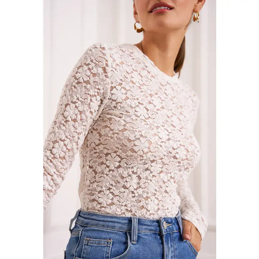 Semi Transparent Lace Shirt