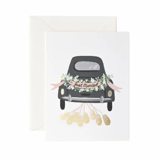 Just Married Getaway Car | Greeting Card