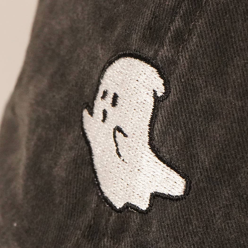 Ghost Embroidered Cotton Baseball Dad Cap