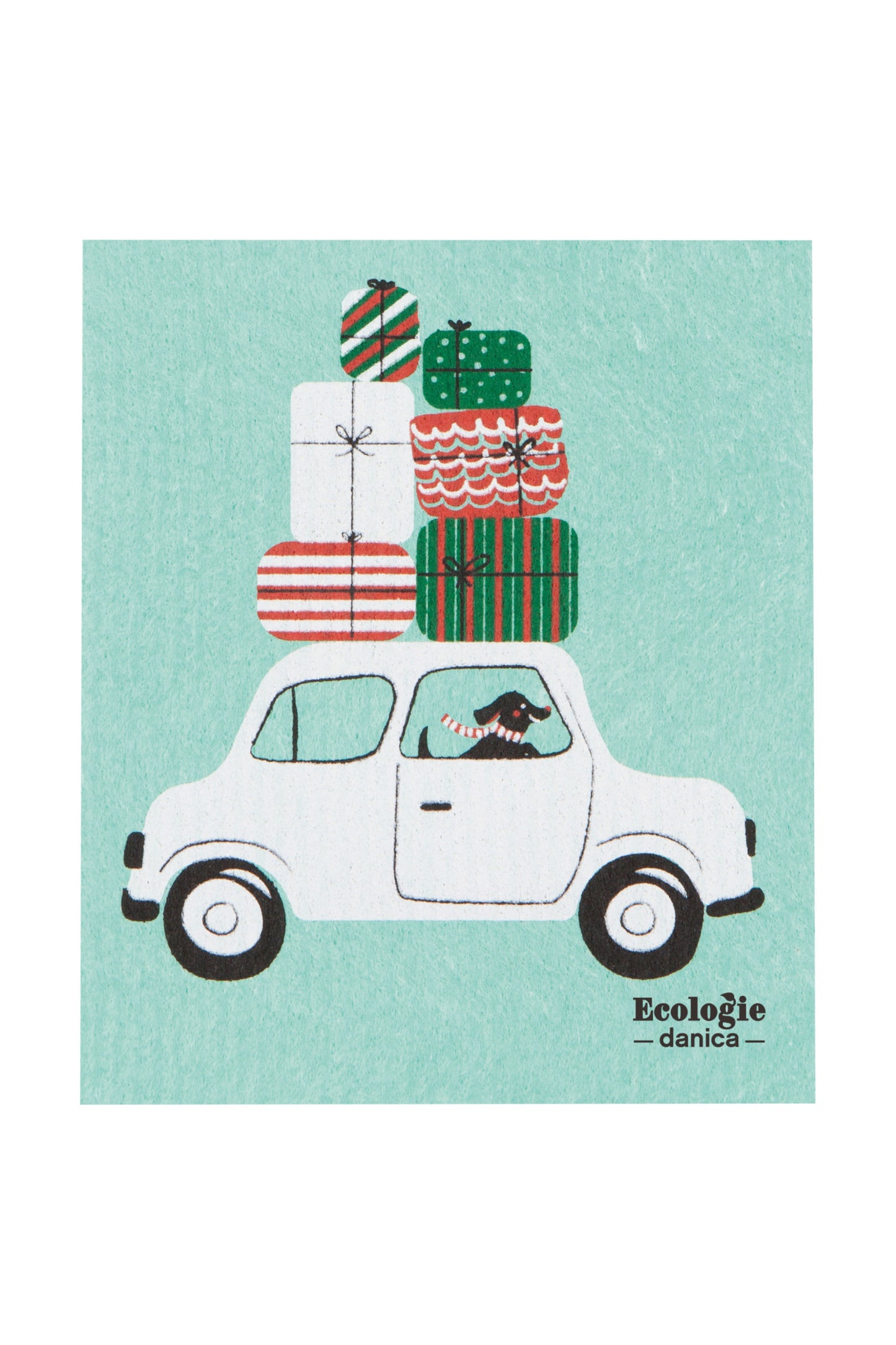 Winter Wheels Dog Swedish Dish Cloth