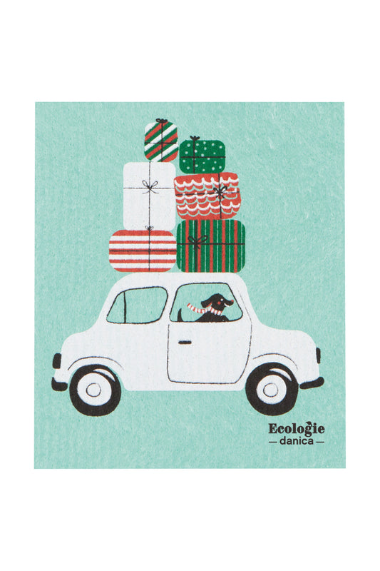 Winter Wheels Dog Swedish Dish Cloth