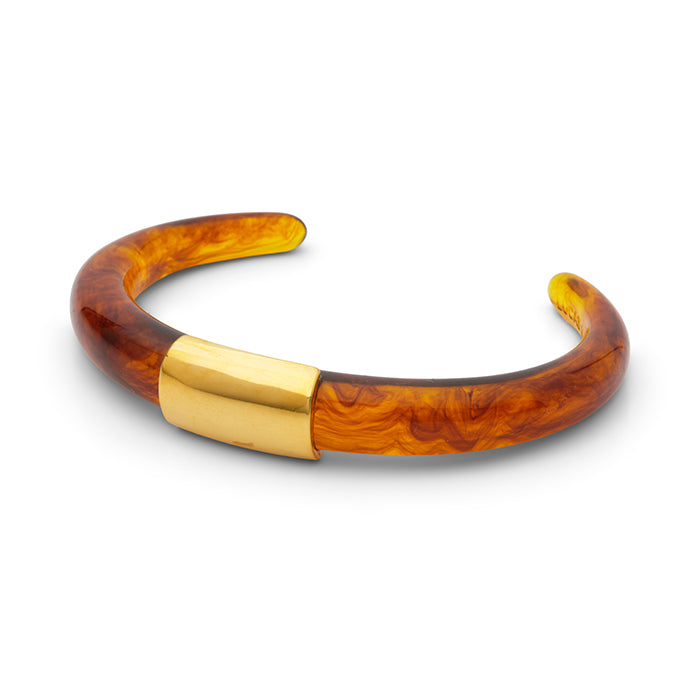 Small Resin Bracelet with Gold Band
