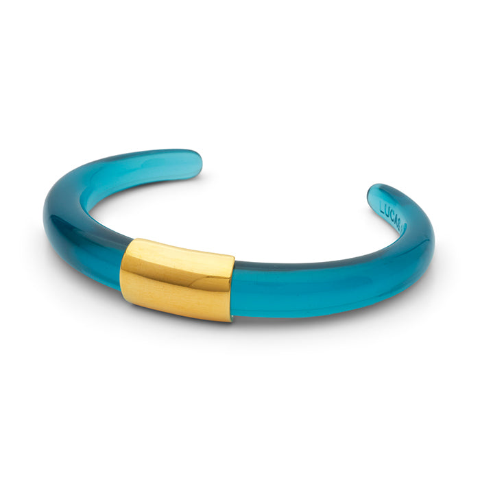 Small Resin Bracelet with Gold Band